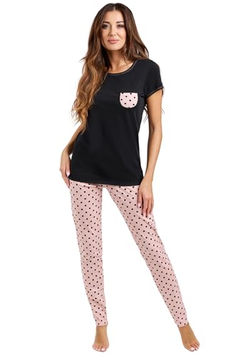 Italian Fashion Schlafanzug Kurz Damen Baumwolle | Pyjama Damen Kurz | Shorty Pyjama | Zweiteiliger Frauen Pyjama Set | Sommer Schlafanzug Frauen | Softes Nachtwäsche Ladies S-XXL von Italian Fashion