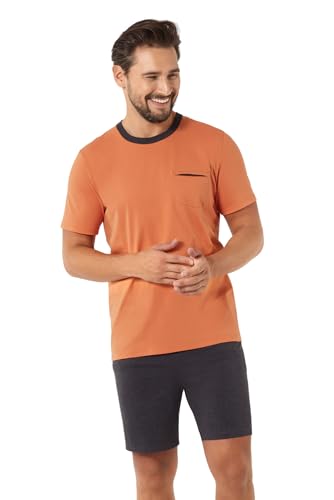 Italian Fashion Schlafanzug Herren Kurz Baumwolle | Pyjama Herren Kurz | Männer Schlafanzug mit Schlaf T-Shirt und Shorty Schlafanzughose | Herrenschlafanzug S-3XL von Italian Fashion