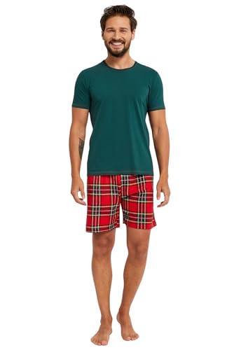 Italian Fashion Schlafanzug Herren Kurz Baumwolle | Pyjama Herren Kurz | Männer Schlafanzug mit Schlaf T-Shirt und Shorty Schlafanzughose | Herrenschlafanzug S-3XL von Italian Fashion