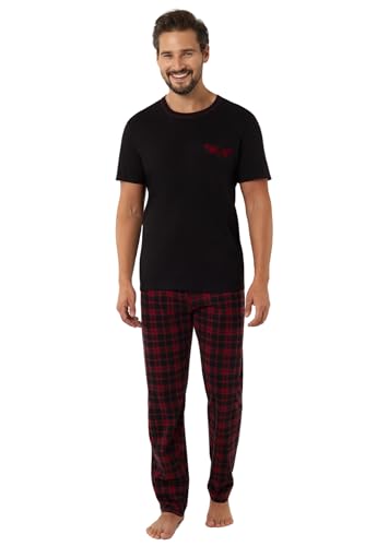 Italian Fashion Schlafanzug Herren Kurz Baumwolle | Pyjama Herren Kurz | Männer Schlafanzug mit Schlaf T-Shirt und Shorty Schlafanzughose | Herrenschlafanzug S-3XL von Italian Fashion