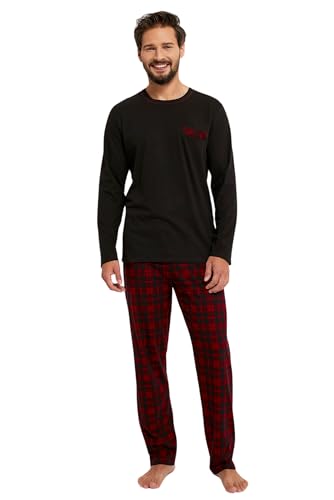 Italian Fashion Schlafanzug Herren Kurz Baumwolle | Pyjama Herren Kurz | Männer Schlafanzug mit Schlaf T-Shirt und Shorty Schlafanzughose | Herrenschlafanzug S-3XL von Italian Fashion
