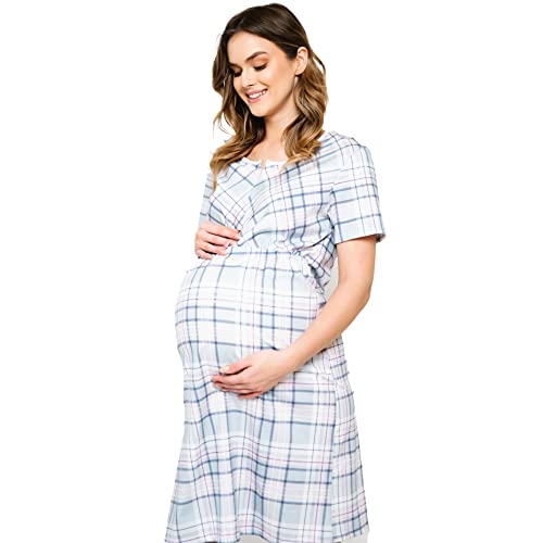 Italian Fashion Nachthemd Stillen | Softes Geburtshemd | Nachthemd Damen mit Verschluss | Bequem Stillkleid | Stillpyjama Damen | Still Nachtwäsche Frauen Geburt Set S-XXL von Italian Fashion