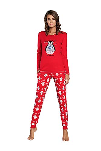 Italian Fashion Schlafanzug Damen Lang | Pyjama Damen Lang Baumwolle | Softes Schlafanzüge für Frauen | Zweiteiliger Pyjama Set für den Winter | Warmer Nachtwäsche Ladies S-XL von Italian Fashion