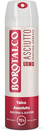 12x Borotalco für Männer Spray, Bernstein trocken, alkoholfrei, mit absolutem Talk absorbiert Schweiß, 150 ml + Italian Gourmet Polpa 400g von Italian Gourmet E.R.