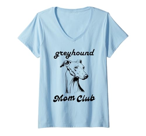 Damen Greyhound mom Club T-Shirt mit V-Ausschnitt Damen Greyhound mom Club T-Shirt mit V-Ausschnitt von Italian Greyhound Mom