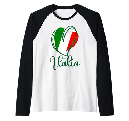 Patriotische Italia Herz Italien Italien Pride Flagge Mädchen Kinder Raglan von Italian Italia Flag Designs