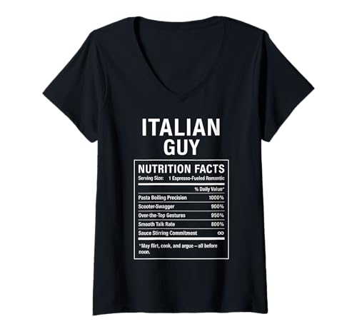 Damen Italienischer Typ Lustiger stolzer Italienischer Männer Jungen T-Shirt mit V-Ausschnitt von Italian Roots Gifts for Men