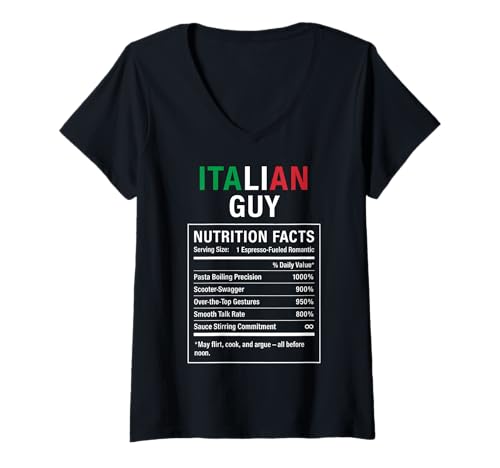 Damen Italienischer Typ Lustiger stolzer Italienischer Männer Jungen T-Shirt mit V-Ausschnitt von Italian Roots Gifts for Men