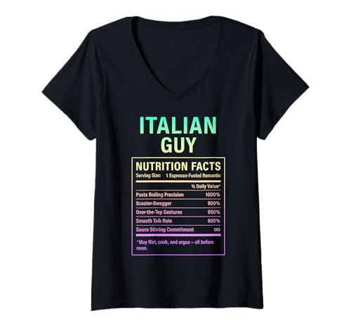 Damen Italienischer Typ Lustiger stolzer Italienischer Männer Jungen T-Shirt mit V-Ausschnitt von Italian Roots Gifts for Men