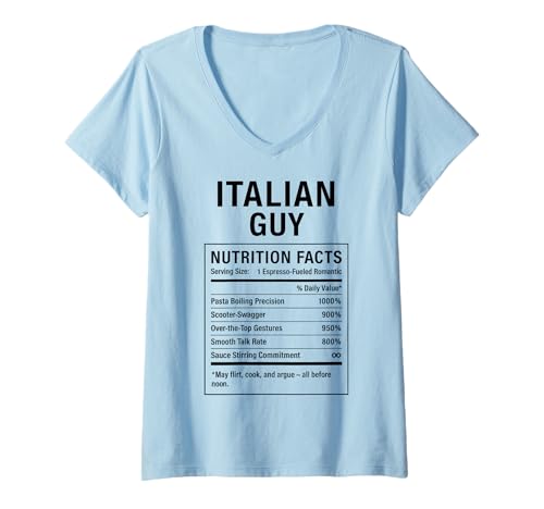 Damen Italienischer Typ Lustiger stolzer Italienischer Männer Jungen T-Shirt mit V-Ausschnitt von Italian Roots Gifts for Men