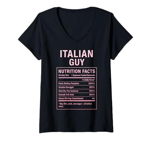 Damen Italienischer Typ Lustiger stolzer Italienischer Männer Jungen T-Shirt mit V-Ausschnitt von Italian Roots Gifts for Men