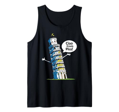 Kinder Italien Schiefer Turm Pisa "Ciao aus Pisa" Mädchen oder Junge Tank Top von Italian Souviner Europe Vacation Italian Language