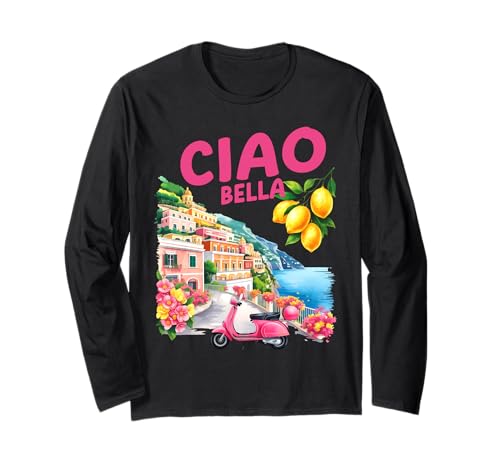 Ciao Bella Italien Amalfiküste Damen Mädchen Langarmshirt Ciao Bella Italien Amalfiküste Damen Mädchen Langarmshirt von Italian Summer Lemon Floral