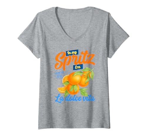 Damen in My Spritz era. Italia Vintage Aperitivo Cocktail T-Shirt mit V-Ausschnitt Damen in My Spritz era. Italia Vintage Aperitivo Cocktail T-Shirt mit V-Ausschnitt von Italian Summer Spritz Team Vacation Beach