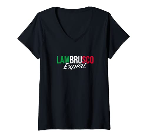 Damen LAMBRUSCO Vino Expert T-Shirt Italien Liebhaber Reise Geschenk T-Shirt mit V-Ausschnitt Damen LAMBRUSCO Vino Expert T-Shirt Italien Liebhaber Reise Geschenk T-Shirt mit V-Ausschnitt von Italian Vino Food Outfit