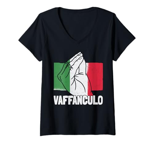 Damen Funny Italy Baffancouro Handgesten T-Shirt mit V-Ausschnitt Damen Funny Italy Baffancouro Handgesten T-Shirt mit V-Ausschnitt von Italiano Funny Gift