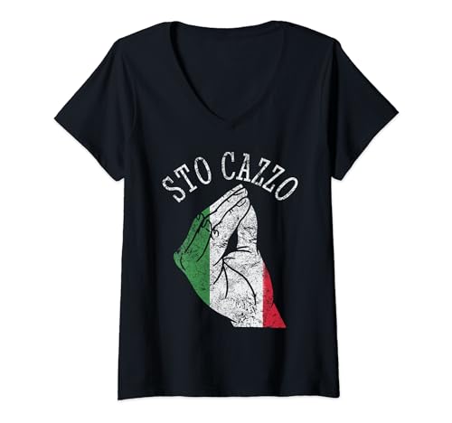 Damen Italienische lustige Sto Cazzo Sprüche Zitate T-Shirt mit V-Ausschnitt Damen Italienische lustige Sto Cazzo Sprüche Zitate T-Shirt mit V-Ausschnitt von Italiano Funny Gift