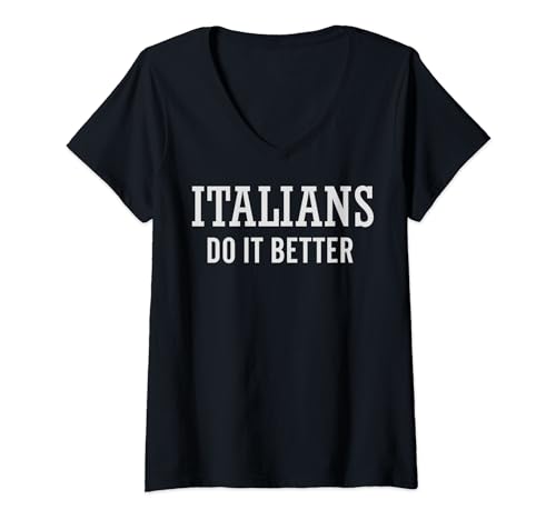 Damen Italians Do It Better T-Shirt mit V-Ausschnitt von Italians Do It Better