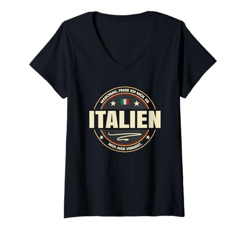 Damen Italienische Sachen Souvenir Roadtrip Gadgets Italien T-Shirt mit V-Ausschnitt von Italien Gadgets und Italienische Sachen