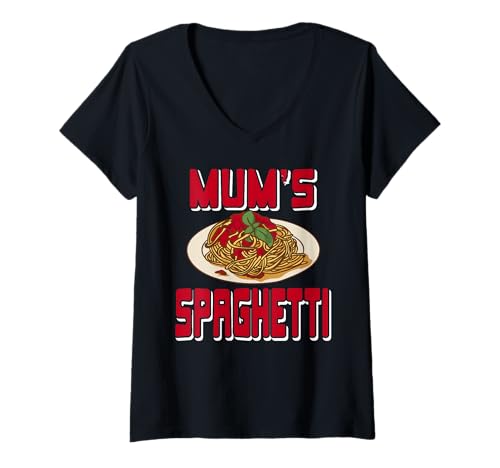 Damen Mamas Spaghetti Lustiger Pasta Spruch Für Fans T-Shirt mit V-Ausschnitt von Italienische Pasta Liebhaber und Humor Fans