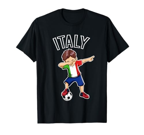 Dabbing Fußball Jungen mit Italien Trikot Kinder Italien T-Shirt von Italienische Trikot für Kinder Italia