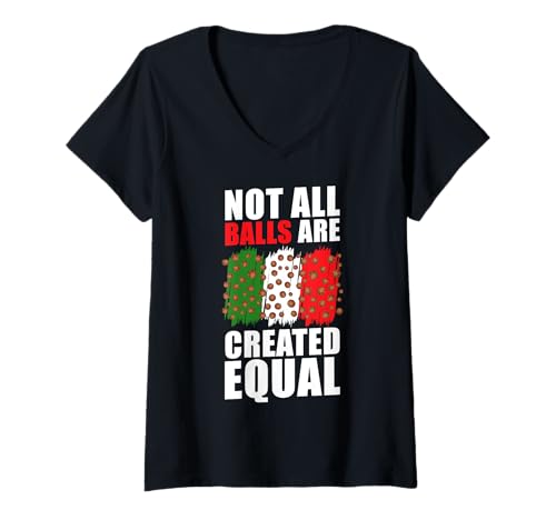 Damen Not All Balls Are Created Equal Meatball Italy Lover T-Shirt mit V-Ausschnitt von Italienisches Gericht Designs Küche Idee