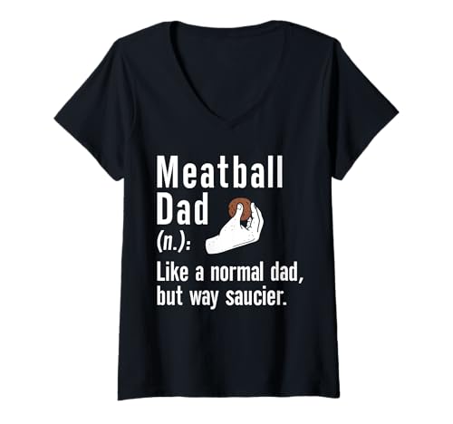 Damen Meatball Dad Definition Fathers Day Italian Kitchen T-Shirt mit V-Ausschnitt von Italienisches Gericht Küche Designs Idee
