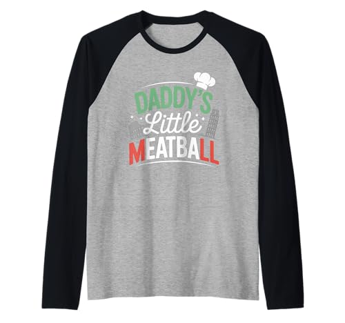 Lustiger Spruch Daddys Little Meatball Cute Witz Damen Herren Raglan von Italy Food Humor Italian Family Chef Pasta Love