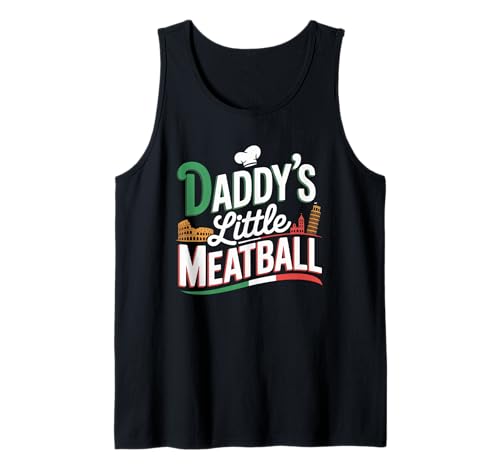 Lustiger Spruch Daddys Little Meatball Cute Witz Damen Herren Tank Top von Italy Food Humor Italian Family Chef Pasta Love
