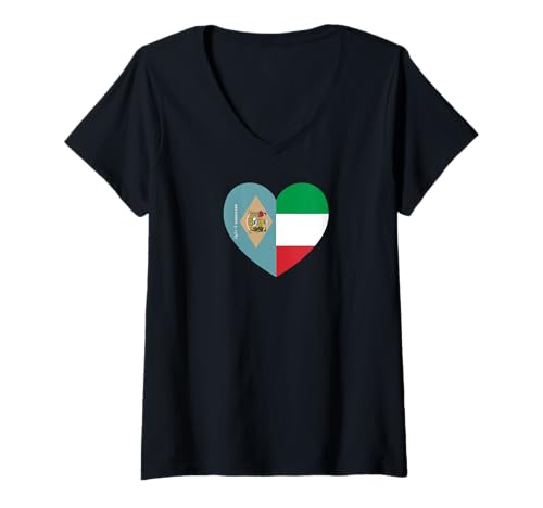 Damen Delaware and Italy Flags: Heart Shaped Unity T-Shirt mit V-Ausschnitt Damen Delaware and Italy Flags: Heart Shaped Unity T-Shirt mit V-Ausschnitt von Italy Love Pride Merch