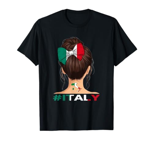 Italian Flag - Italy Girl Messy Bun T-Shirt von Italy Messy Bun Girl Store