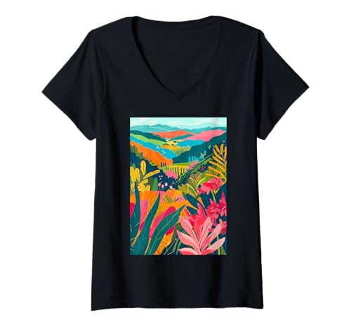 Damen Maremma, Kunst, Italien, Ästhetik T-Shirt mit V-Ausschnitt von Italy Minimalist Graphics Arts (Maremma)