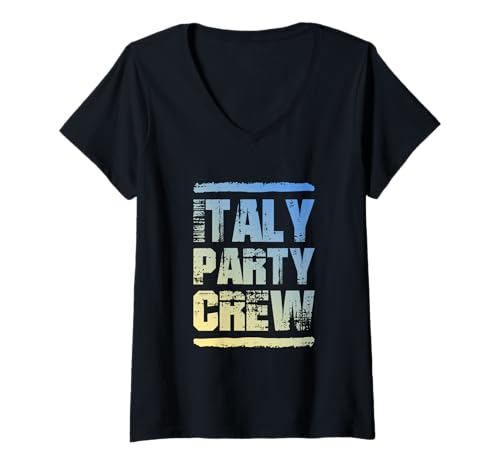 Damen Italien Party Crew | Zitat des Urlaubsteams T-Shirt mit V-Ausschnitt Damen Italien Party Crew | Zitat des Urlaubsteams T-Shirt mit V-Ausschnitt von Italy Party Mood Inc