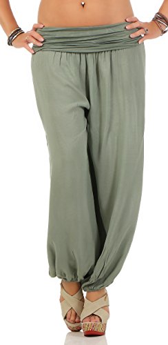 Italy Style Hose Damen Sommerhose Haremshose Pumphose 2002 (Khaki) von Italy Style