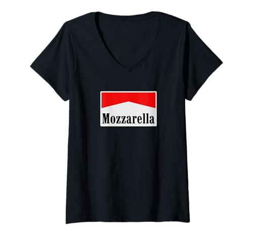 Damen Mozzarella T-Shirt mit V-Ausschnitt von Italy & Co.