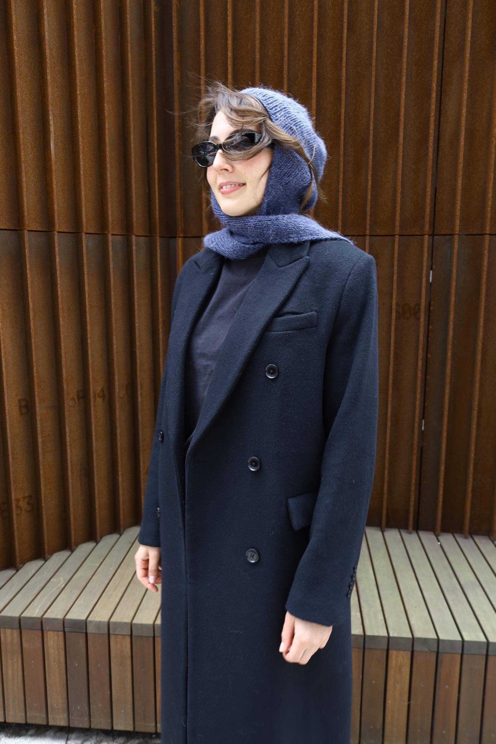 Handgestrickter Kapuzenschal Blau Aus Wolle, Alpaka & Acryl - Balaclava/Hooded Scarf Warme Wintermode Unisex Geschenkidee Handmade Handgestrickter Kapuzenschal Blau Aus Wolle, Alpaka & Acryl - Balaclava/Hooded Scarf Warme Wintermode Unisex Geschenkidee Handmade von Item23