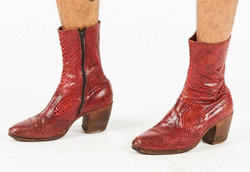 Super Seltene Rote Schlangenleder Vintage Mid Rise Kalb Stiefel - Terry Havilland K George David Liebert Springendes Jack Flash Overstock Nyc Super Seltene Rote Schlangenleder Vintage Mid Rise Kalb Stiefel - Terry Havilland K George David Liebert Springendes Jack Flash Overstock Nyc von Items111111111