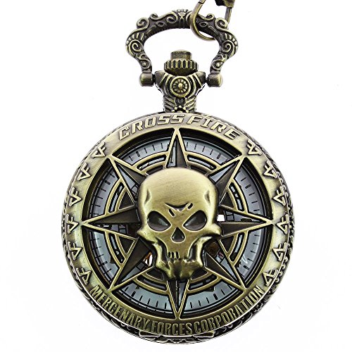itemstoday Bronze Skull Schutzhülle Antik Mechanische Steampunk Retro Herren Taschenuhr von Itemstoday