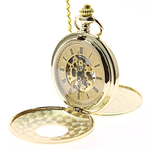 itemstoday Double Hunter Gold Herren Mechanische Hand Wind Taschenuhr eingraviert römischen Ziffern itemstoday Double Hunter Gold Herren Mechanische Hand Wind Taschenuhr eingraviert römischen Ziffern von Itemstoday