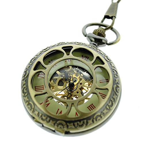 itemstoday rot Römischen Ziffern Bronze Zifferblatt Blütenblatt Muster Skelett Hohl Cover Mechanische Taschenuhr aufziehbar itemstoday rot Römischen Ziffern Bronze Zifferblatt Blütenblatt Muster Skelett Hohl Cover Mechanische Taschenuhr aufziehbar von Itemstoday