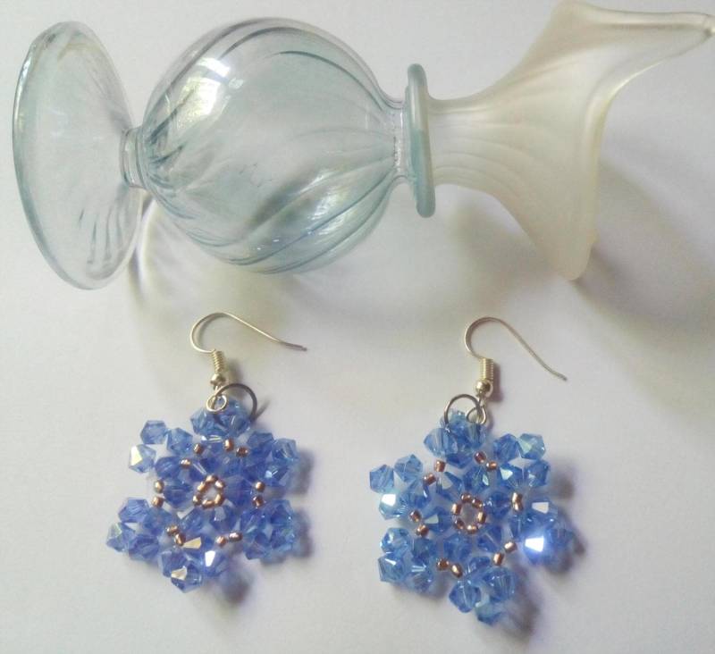 Kristall Schnee-Schneeflocke Ohrringe, Perlen Schmuck, Fantasy-Schmuck, Swarovski, Geschenke Für Frauen Kristall Schnee-Schneeflocke Ohrringe, Perlen Schmuck, Fantasy-Schmuck, Swarovski, Geschenke Für Frauen von IthildielArt