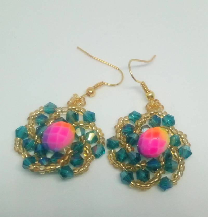 Pinwheels, Handgemachte Schmuck, Perlen Kristallschmuck, Fantasy-Schmuck, Swarovski, Blumenohrringe, Blumenohrringe Pinwheels, Handgemachte Schmuck, Perlen Kristallschmuck, Fantasy-Schmuck, Swarovski, Blumenohrringe, Blumenohrringe von IthildielArt