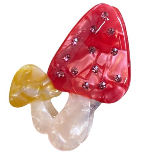 Haarklammer mit Strasssteinen, Pilz, starker Federclip, Acetat, Pferdeschwanz-Halter, für Damen und Mädchen, lässiges Haarform-Zubehör Haarklammer mit Strasssteinen, Pilz, starker Federclip, Acetat, Pferdeschwanz-Halter, für Damen und Mädchen, lässiges Haarform-Zubehör von Itkcozcg
