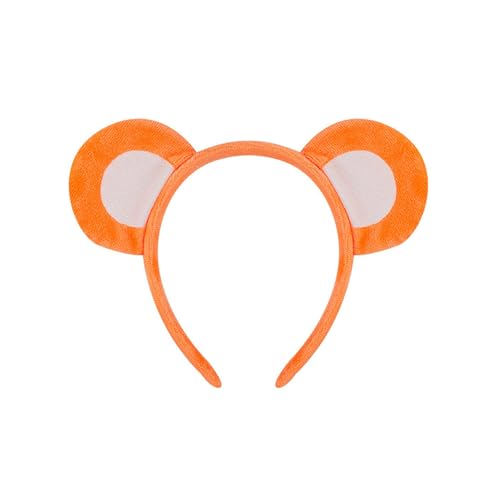 Haarreif mit Cartoon-Bär-Ohren, Schleifen, Krawatte, kurzes Kleid, modisch, weicher Stoff, Haarschmuck für Damen und Kinder, Bärenohren von Itkcozcg