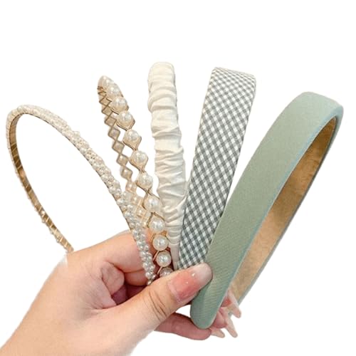 Itkcozcg 5 Stück Französische Retro-Perlen Stirnbänder Set Weich Gepolstert Haarschmuck für Frauen Hochzeiten Partys Alltag Itkcozcg 5 Stück Französische Retro-Perlen Stirnbänder Set Weich Gepolstert Haarschmuck für Frauen Hochzeiten Partys Alltag von Itkcozcg