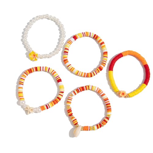 Itkcozcg Buntes Weiches Tonarmband Charme Armband Einstellbare Handgefertigte Handgelenk Schmuck Perlen Für Jeden Anlass Lehmperlensatz von Itkcozcg