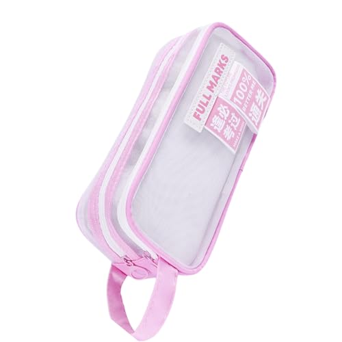 Itkcozcg Doppelschichtiges Netz-Federmäppchen, Stiftetasche, großes Fassungsvermögen, Stifteetui, Stiftetasche, Schreibtisch-Organizer, Wie in der Abbildung gezeigt, 22x9.5x7cm von Itkcozcg