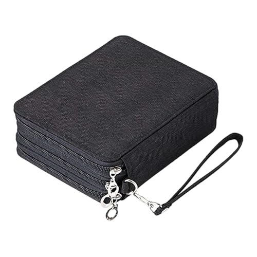 Itkcozcg Federmäppchen Große Kapazität Stiftetasche Buntstifte Aufbewahrungstasche Bleistift Organizer Farbige Bleistifthalter, Schwarz , Size: about 20x7x16cm/7.87x2.76x6.30in von Itkcozcg