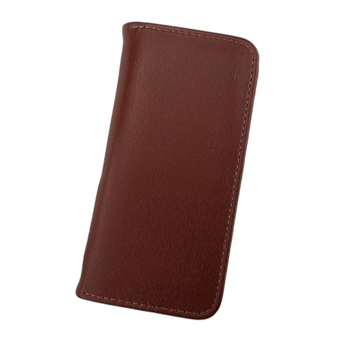 Itkcozcg Federmäppchen für Füllfederhalter, Leder, 3 Fächer, Federmäppchen mit Reißverschluss, für Studenten, Geschäftsleute, Schule, Büro und tägliche Geschäftsstifte, helles kaffebraun von Itkcozcg