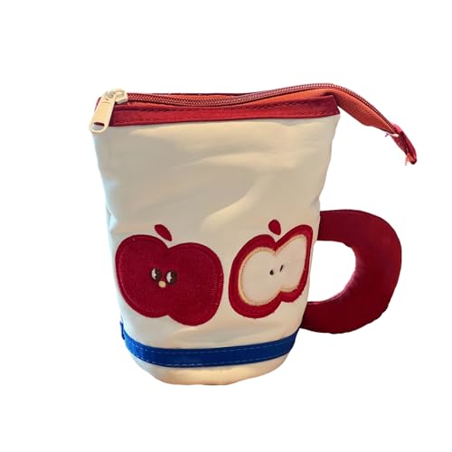 Itkcozcg Federmäppchen in Teetassenform mit Griff, Cartoon-Tasche, großes Fassungsvermögen, Stiftebeutel, schöne Tasche, Teetassenform, Cartoon, große Kapazität von Itkcozcg